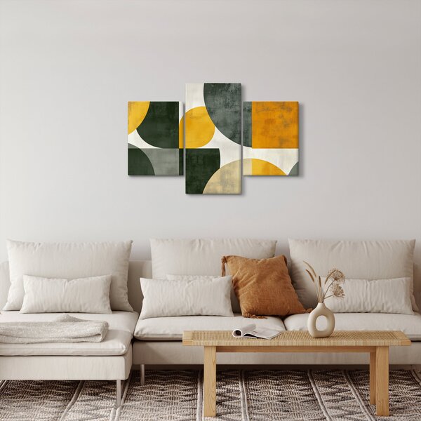 Kép - Olívazöld absztrakció (90x60 cm)