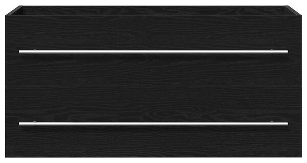 Fekete tölgy szerelt fa mosdószekrény 100x38,5x48 cm