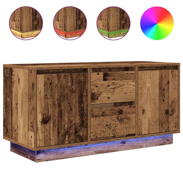Antik fa színű TV-szekrény LED-lámpákkal 100x41x50 cm