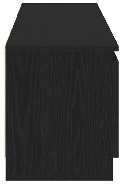 Fekete tölgy szerelt fa TV-szekrény LED-ekkel 120x30x36 cm