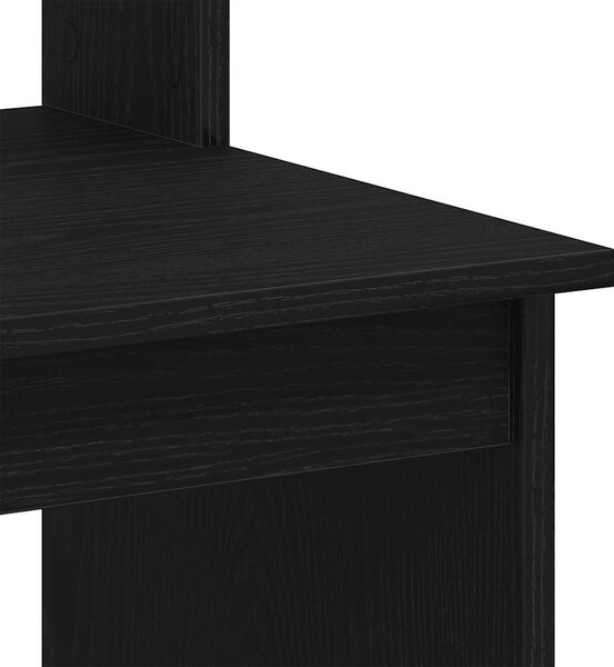 Fekete tölgy szerelt fa íróasztal polcokkal 102 x 45 x 148 cm