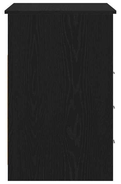 Fekete tölgy szerelt fa íróasztal fiókokkal 102 x 50 x 76 cm
