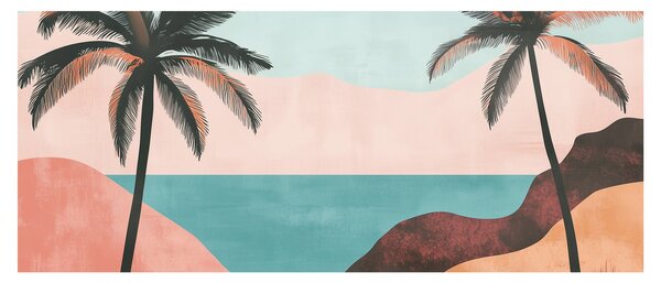 Kép - Pálmafák a tengernél (120x50 cm)