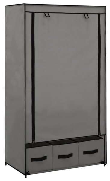Szürke szövet ruhásszekrény 87 x 49 x 159 cm