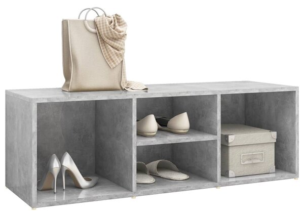 Betonszürke szerelt fa cipőtároló pad 105 x 35 x 35 cm