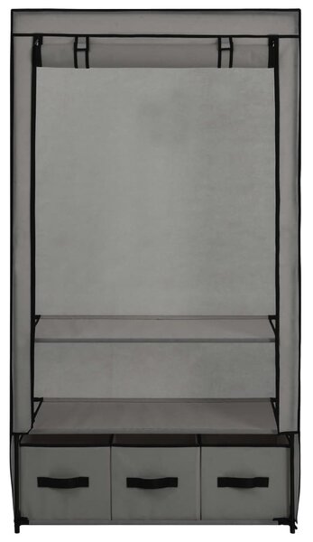 Szürke szövet ruhásszekrény 87 x 49 x 159 cm