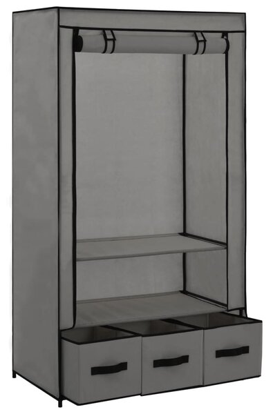 Szürke szövet ruhásszekrény 87 x 49 x 159 cm