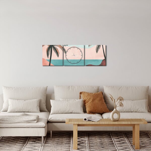 Kép - Pálmafák a tengernél (órával) (90x30 cm)