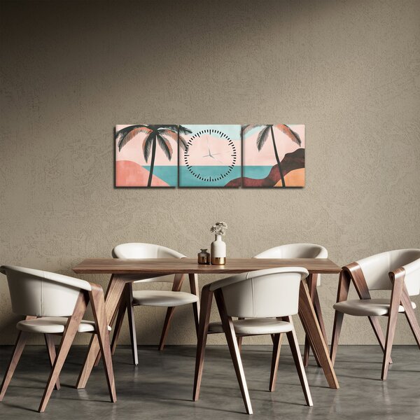 Kép - Pálmafák a tengernél (órával) (90x30 cm)