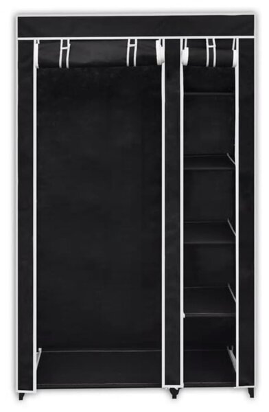 Fekete összecsukható ruhásszekrény 110 x 45 x 175 cm