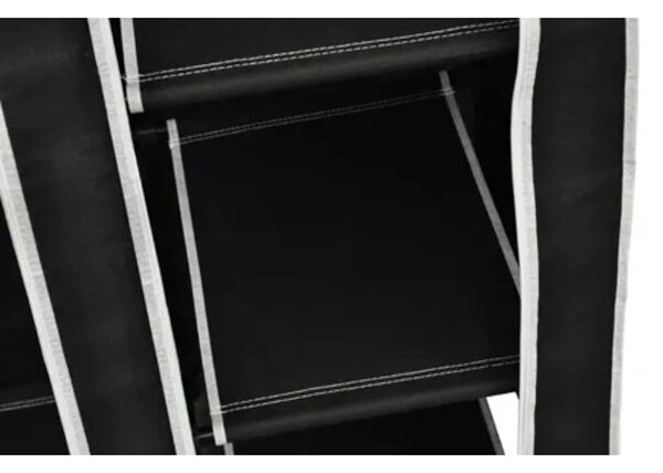 Fekete összecsukható ruhásszekrény 110 x 45 x 175 cm