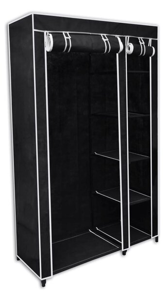 Fekete összecsukható ruhásszekrény 110 x 45 x 175 cm