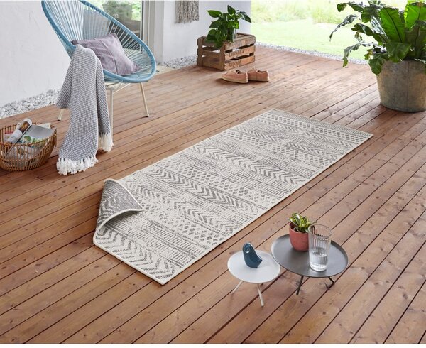 Biri szürke-krémszínű kültéri szőnyeg, 80 x 250 cm - NORTHRUGS