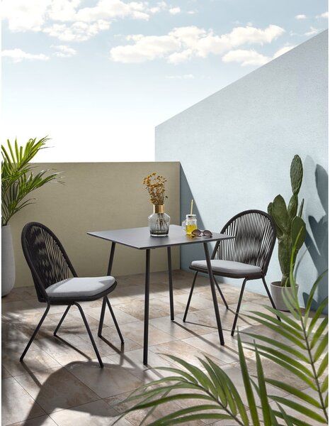 Ulrich fekete asztal, 75 x 75 cm - Kave Home