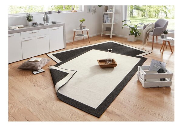 Panama fekete-krémszínű kültéri szőnyeg, 120 x 170 cm - NORTHRUGS