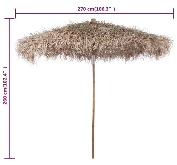 Bambuszernyő banánlevél tetővel 270 cm