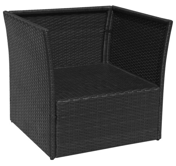 Fekete kerti polyrattan szék zsámollyal