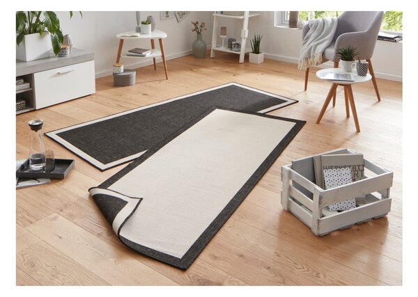 Panama fekete-krémszínű kültéri szőnyeg, 80 x 250 cm - NORTHRUGS