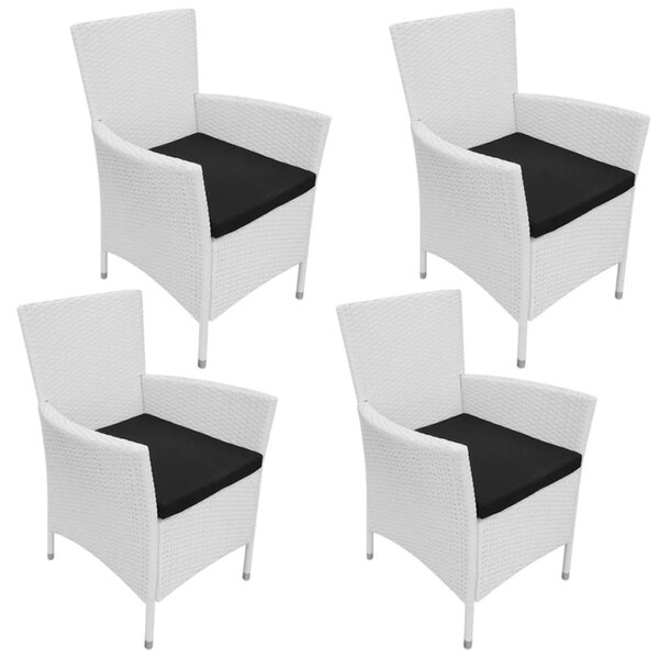 5 darabos krémfehér kültéri polyrattan étkezőkészlet