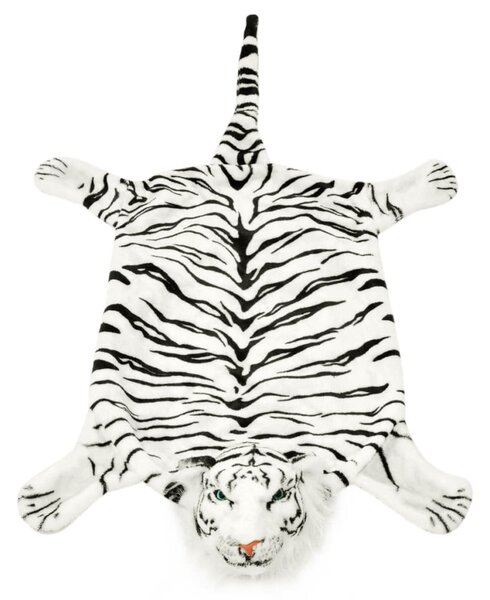 Fehér plüss tigris szőnyeg 144 cm