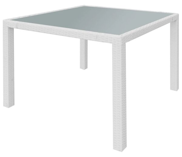 5 darabos krémfehér kültéri polyrattan étkezőkészlet