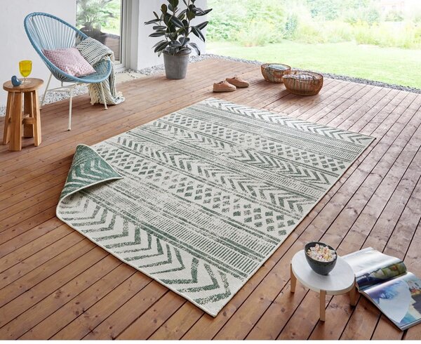 Biri zöld-krémszínű kültéri szőnyeg, 120 x 170 cm - NORTHRUGS