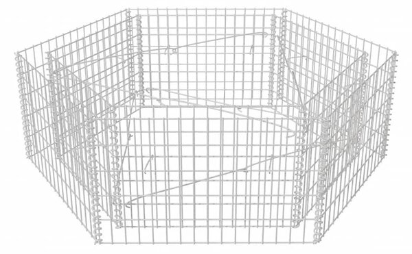 Hatszögletű gabion magaságyás 160 x 140 x 50 cm