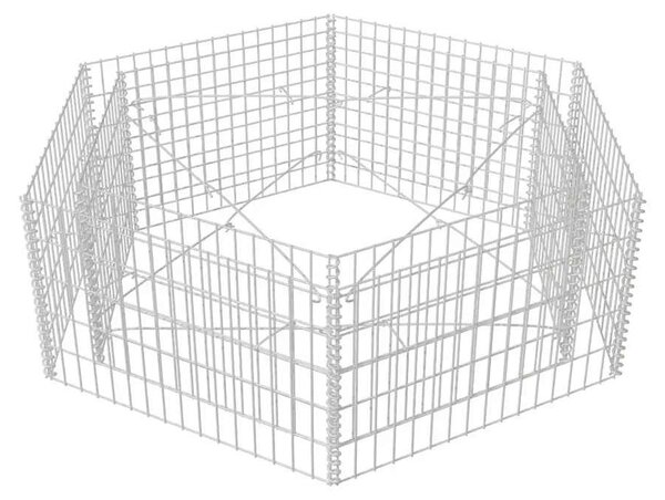 Hatszögletű gabion magaságyás 160 x 140 x 50 cm
