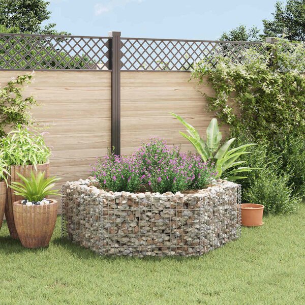 Hatszögletű gabion magaságyás 160 x 140 x 50 cm