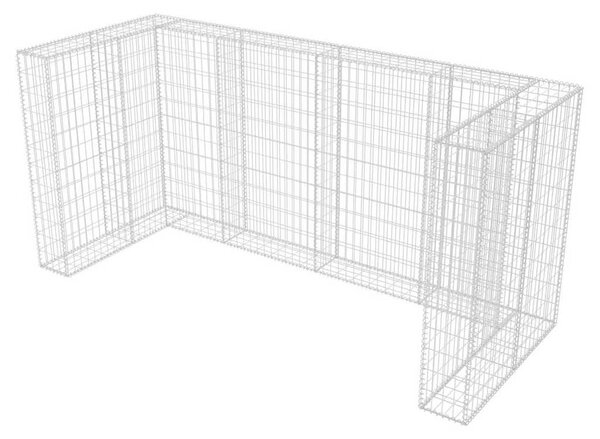Acél gabion 3 db gurulós kukához 250 x 100 x 120 cm