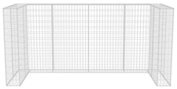 Acél gabion 3 db gurulós kukához 250 x 100 x 120 cm
