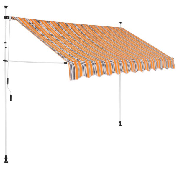 Kézzel feltekerhető napellenző kék-sárga csíkokkal 250 cm