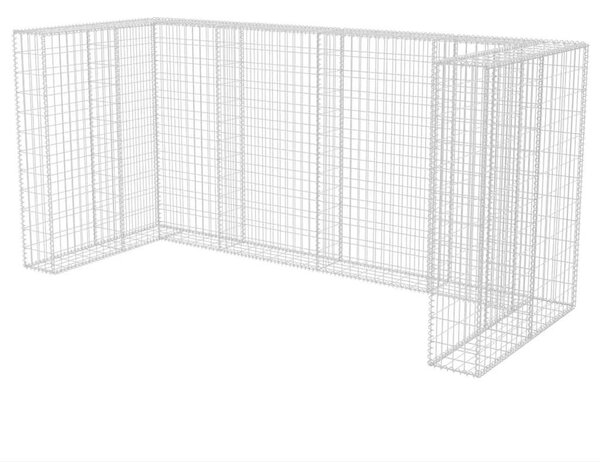 Acél gabion 3 db gurulós kukához 250 x 100 x 120 cm