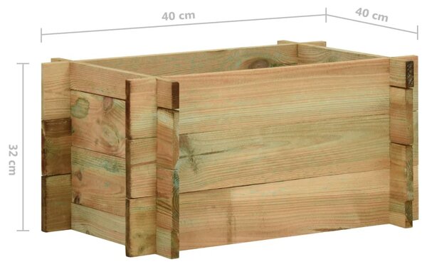 Impregnált fenyőfa emelt kerti zöldségágyás 40 cm