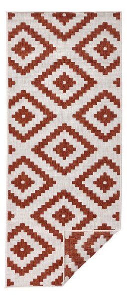 Malta barna-krémszínű kültéri szőnyeg, 80 x 250 cm - NORTHRUGS