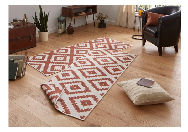 Malta barna-krémszínű kültéri szőnyeg, 80 x 250 cm - NORTHRUGS