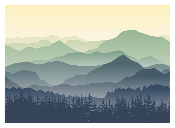 Üveg kép - Forest Mountain (70x50 cm)