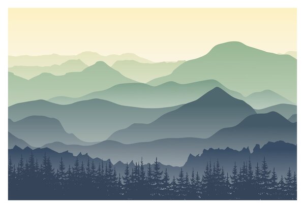 Kép - Forest Mountain (90x60 cm)