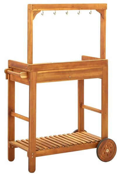 Tömör akácfa kerti zsúrkocsi 92 x 43,5 x 141,5 cm