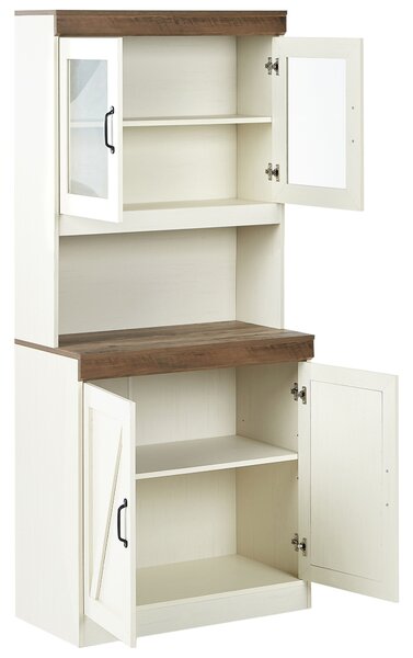 Üveges vitrin KALBARRI 80 cm Barna/fehér