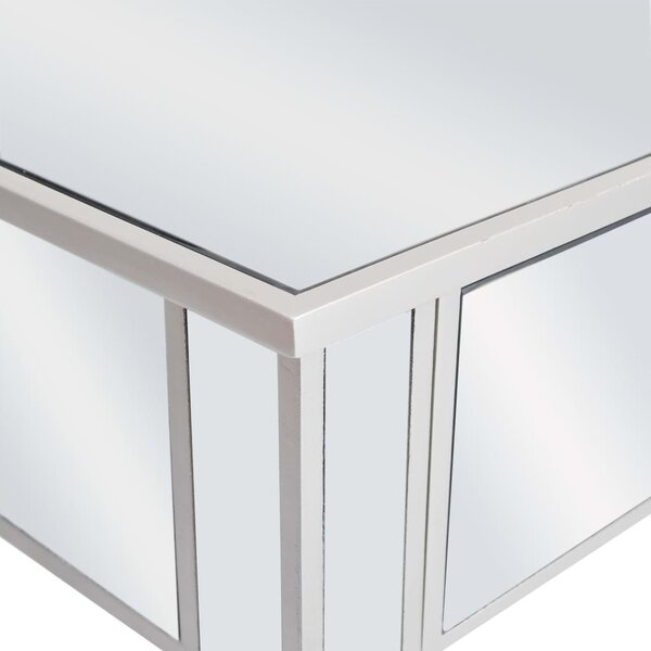 Tükrös konzolasztal MDF-ből és üvegből 106,5 x 38 x 76,5 cm