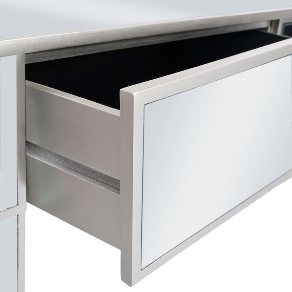 Tükrös konzolasztal MDF-ből és üvegből 106,5 x 38 x 76,5 cm