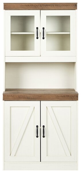 Üveges vitrin KALBARRI 80 cm Barna/fehér