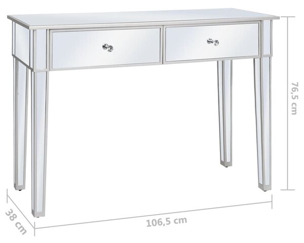 Tükrös konzolasztal MDF-ből és üvegből 106,5 x 38 x 76,5 cm