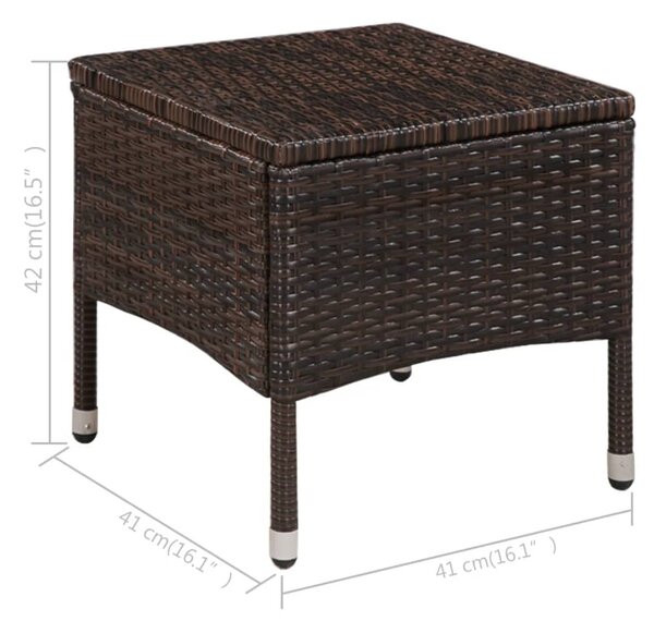 3 darabos barna polyrattan bisztrószett