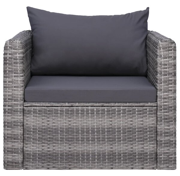 VidaXL szürke polyrattan kerti szék hát- és ülőpárnával