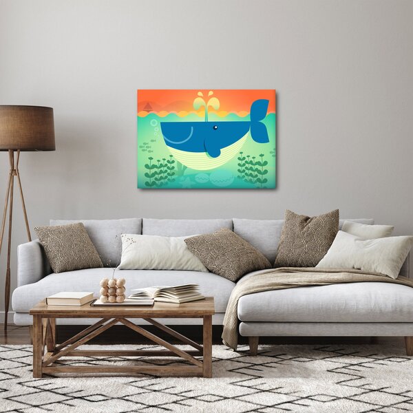 Kép - Vidám bálna a tengerben (70x50 cm)