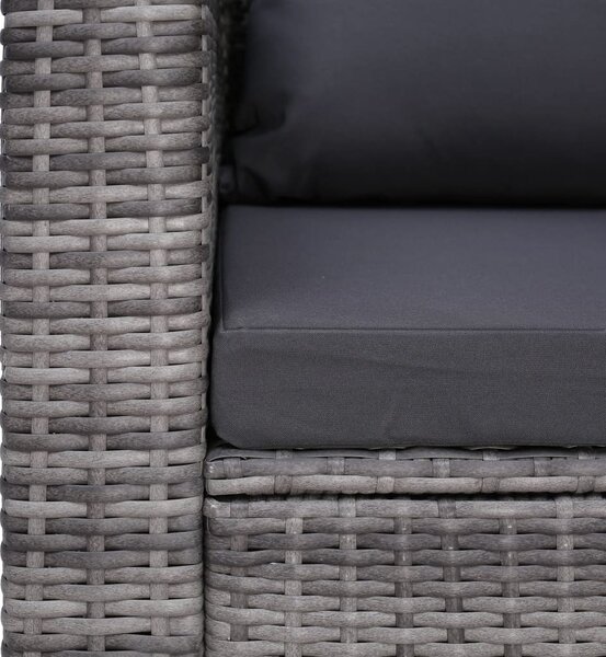 VidaXL szürke polyrattan kerti szék hát- és ülőpárnával
