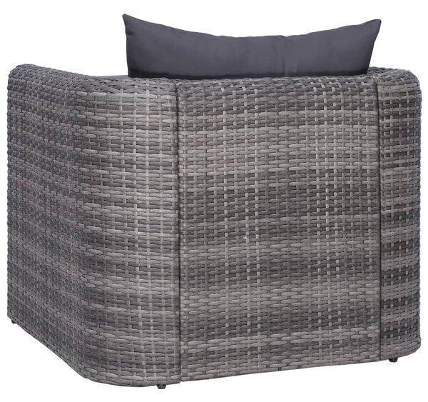 VidaXL szürke polyrattan kerti szék hát- és ülőpárnával