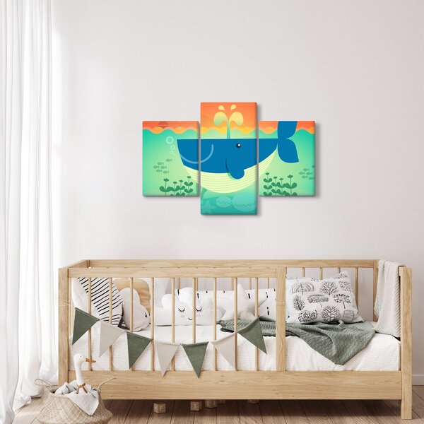 Kép - Vidám bálna a tengerben (90x60 cm)
